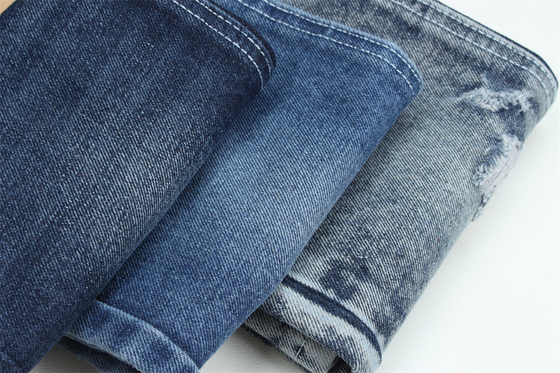 Recycled Fiber Denim Fabric In A Very Deep Blue 11.5 Oz  High Elasticity