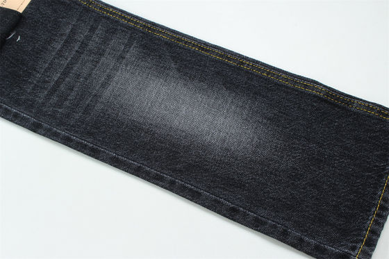 100% Cotton 12 Once Virgin Cotton Rigid Denim Fabric For Jeans Dark Black