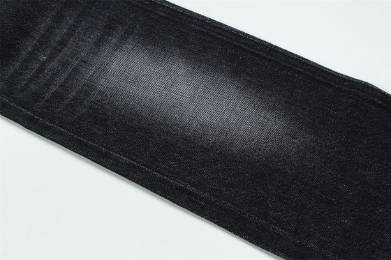100% Cotton 12 Once Virgin Cotton Rigid Denim Fabric For Jeans Dark Black
