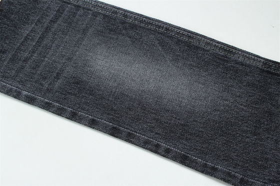 100% Cotton 12 Once Virgin Cotton Rigid Denim Fabric For Jeans Dark Black