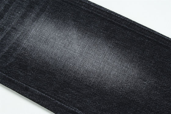 100% Cotton 12 Once Virgin Cotton Rigid Denim Fabric For Jeans Dark Black