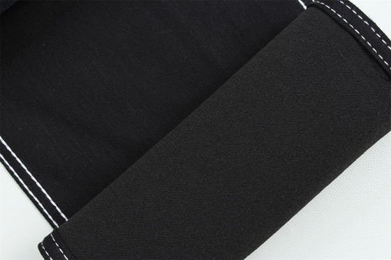 Full Lycra Satin Weave Black Black High Stretch Denim Fabric