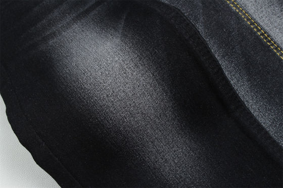 Full Lycra Satin Weave Black Black High Stretch Denim Fabric