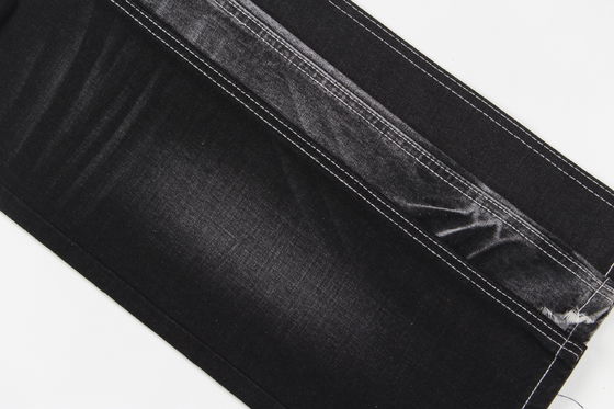 Supreme  Quality Dark Black Slub Stretch Denim Fabric For Jeans