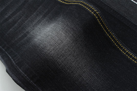 Dark Black Color High Stretch Slub Denim Fabric For Kids and Women Jeans