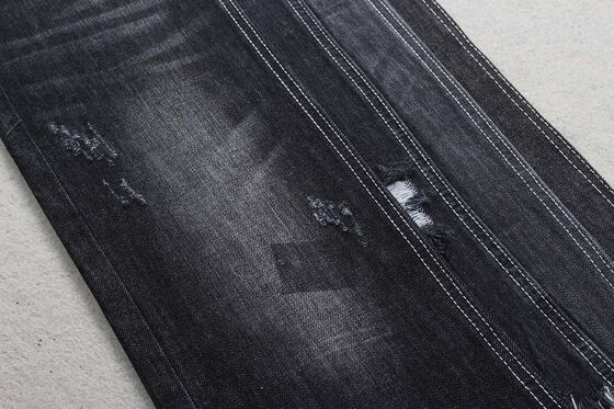 9.8oz Sulfur Black Warp Slub Denim fabric 100%cotton desizing jeans fabric