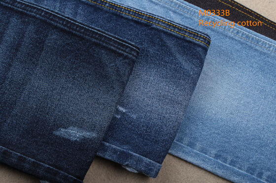 New Fashion Trend Recycling Cotton Denim Fabric 12% Recycling Cotton and 88% Cotton 11 OZ Eco-friendly