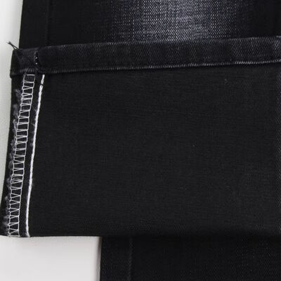 Good price 76% Cotton Stretch Yarn-Dyed Denim Fabric 12 oz Black Crosshatch Slub for Men/Women Apparel Workwear online