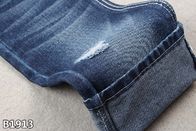 13.5oz Cotton Polyester Denim Fabric Indigo Blue Sanforizing Jeans