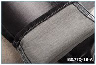 9.3oz Double Layer Stretch Denim Fabric For Jeans Like Knit Mercerizing Finish Sulfur Black