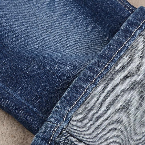 98%cotton 2%spandex 4 way slub stretch denim fabric for men brand jeans