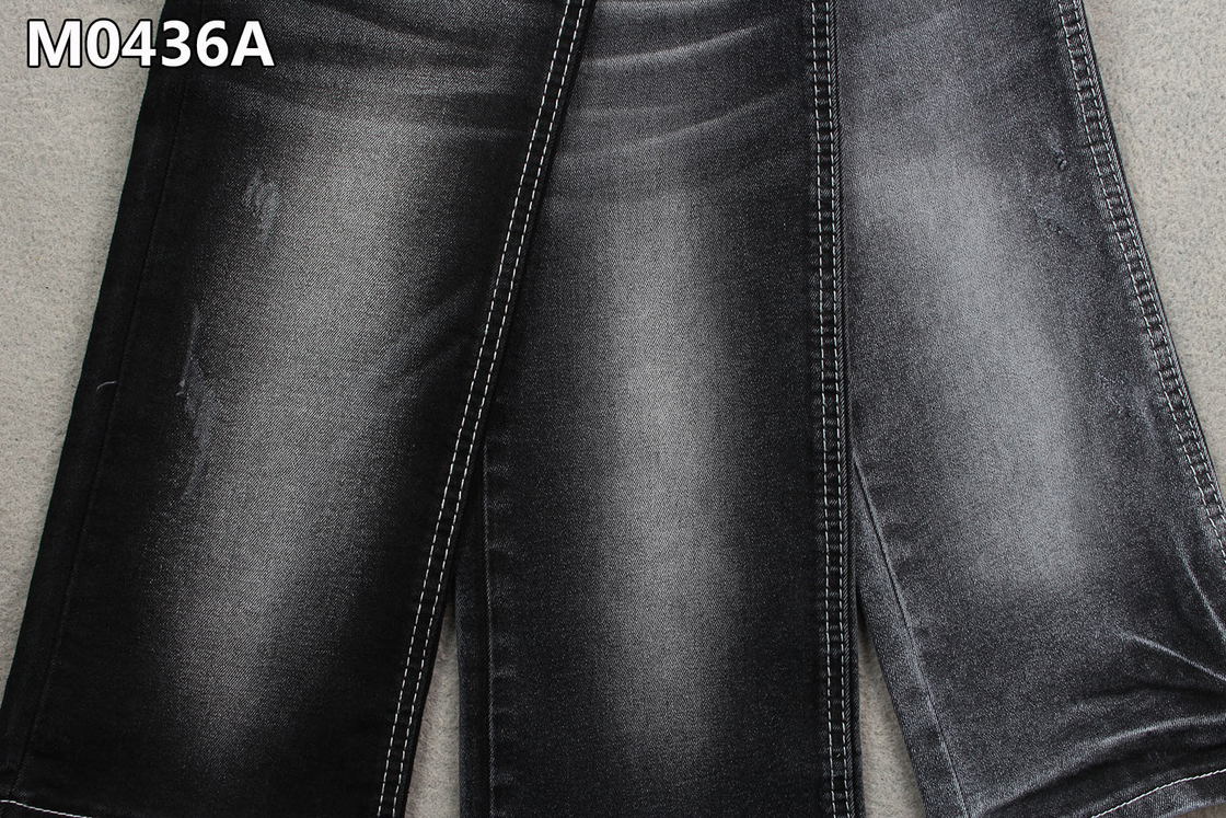 10.4oz Cotton Polyester Spandex Denim Fabric High Stretch 62/63'' Sanforizing Black Backside