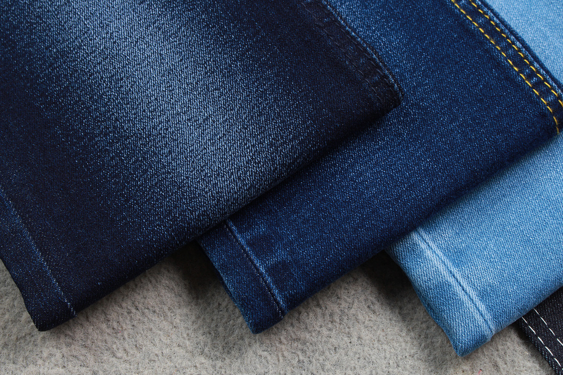 10.3 Oz High Stretch Jeans Denim Fabric For Man Woman Power 58/59&quot; Warp Slub Style