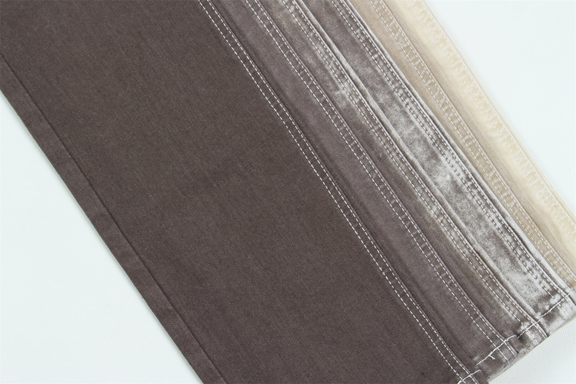 Brown Color 10 Once High Stretch Slub Denim Fabric For Lady Jeans