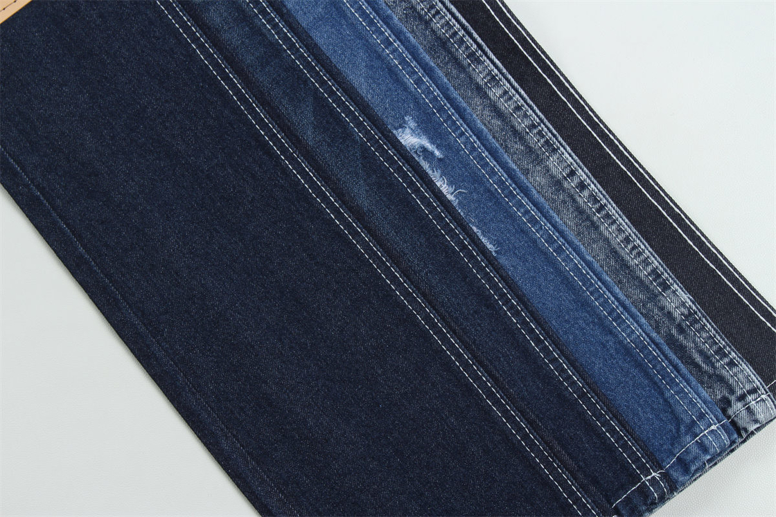 Less Than 2 Dollars 12 Onces 190cm Indigo Cotton Polyester Rigid Denim Fabric For Jeans