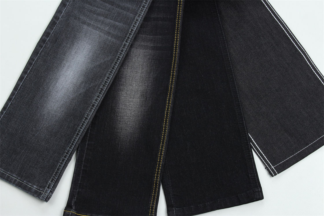 Dark Black Color High Stretch Slub Denim Fabric For Kids and Women Jeans