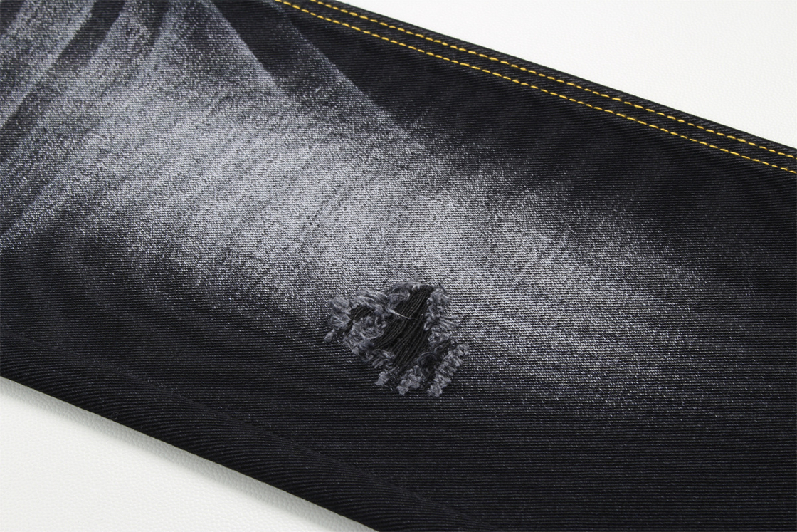 10.5oz Black Denim Fabric Rigid 100%Cotton Black And Black Backside For Style Jeans Boy Friend Style Soft Handfeel Women