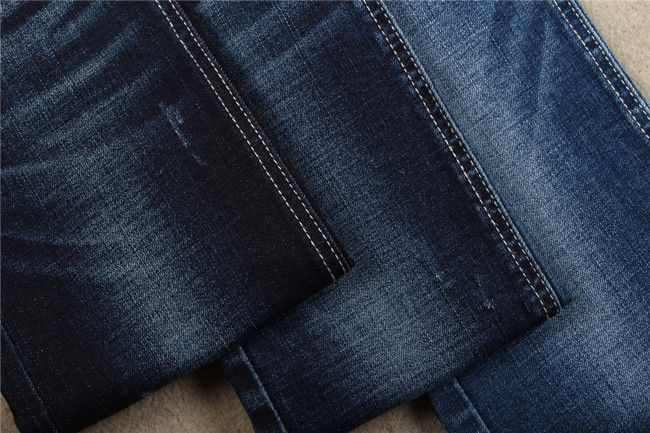 Indigo 10oz 70% Cotton 28% Polyester Crosshatch Denim Fabric Stretchy Jeans Material