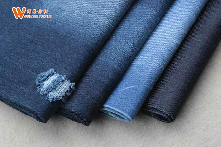 Dark Blue Clothes Coated Stretchy 12oz 100 Cotton Denim Fabric By The Yard