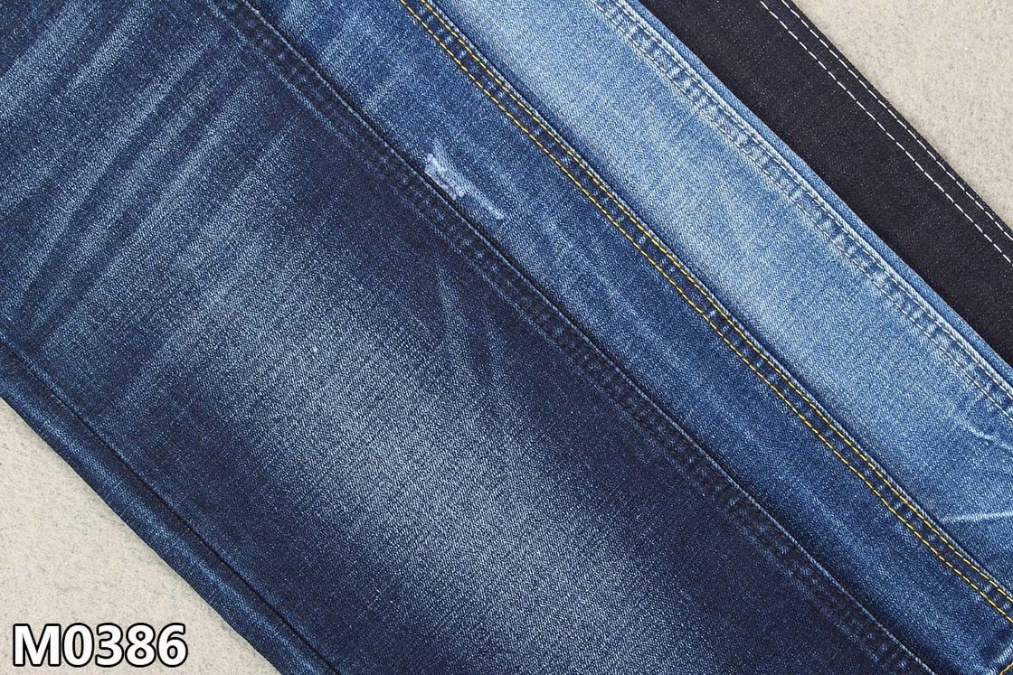 10.5oz Cotton Polyester Spandex Denim Fabric Warp Slub Jeans Material
