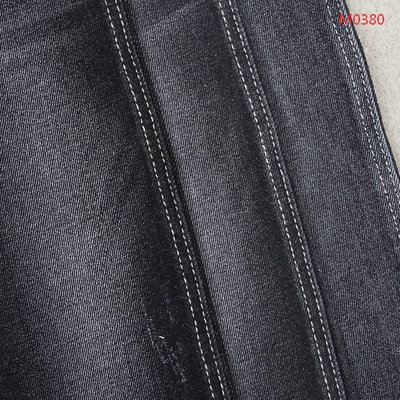 Black Heavy Cotton Spandex High Stretch Denim Fabric for Women Jean Pants