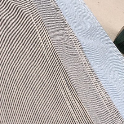 6oz Blue And White Vertical Stripes Stretch Denim Fabric For Shorts