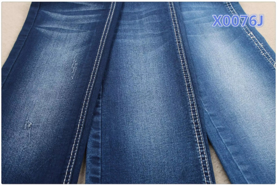 Indigo Blue Cotton Stretch Elastic Denim Fabric 130cm For Garment