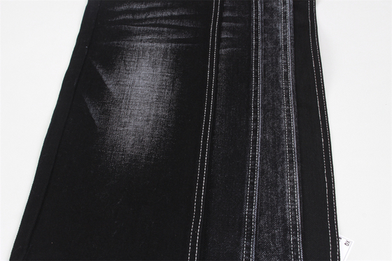 Black Shade 11.8Oz Cotton Polyester Denim Fabric For Skirts Shorts