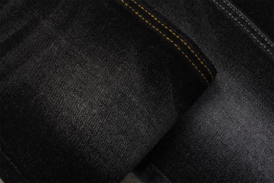 Stretch 11.5oz Cotton Spandex Denim Fabric Sulfur Black 170cm Full Width