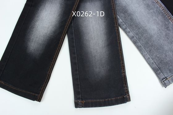 Good price 9.6 Oz Black High Stretch Satin Woven  Denim Fabric  For Jeans online
