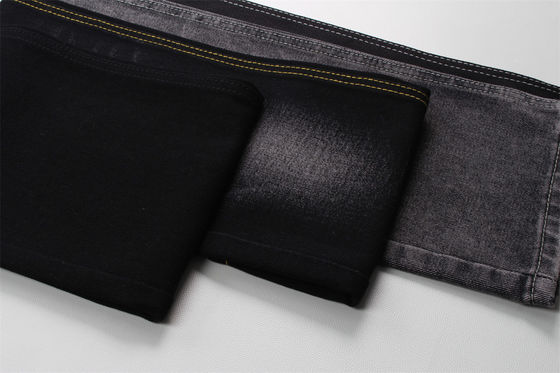Good price 190cm 12oz Black Black Cotton Polyester Rigid Denim Fabric For Jeans online