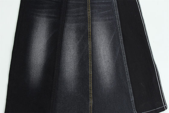Full Lycra Satin Weave Black Black High Stretch Denim Fabric