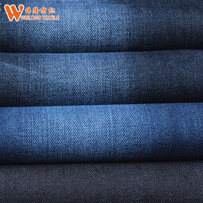 Good price Rolls of Stocklot Non Stretch Bamboo Slub Jeans Shirt Dress Denim Fabric online