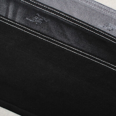 Good price 11.5 oz 55% Cotton 45% Polyester Black Black Denim Jeans Fabric online