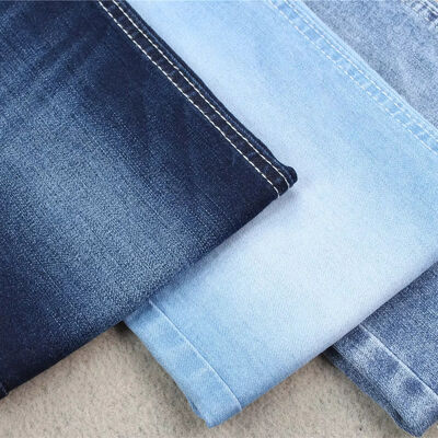 Good price 8.3 oz Light Weight Indigo Blue Jeans Denim Fabric Cotton Poly Spandex Power Stretch online