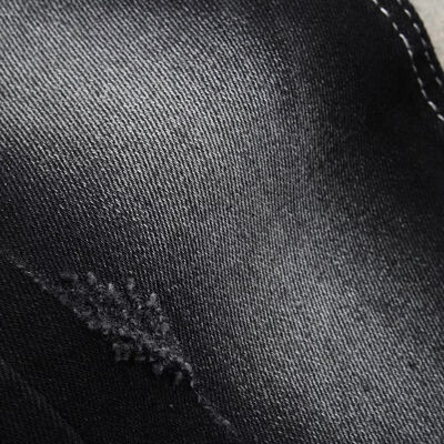 Good price 11.5 Once Black Black Cotton Polyester Spandex Denim Jeans Fabric online