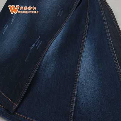 Good price 77% C 21% P 2% S 9oz Black Blue Jeans Blend Cotton Polyester Denim Fabric online