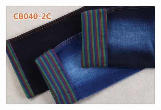 Good price Red Blue Green Weft Yarn 10 Oz Denim Fabric online