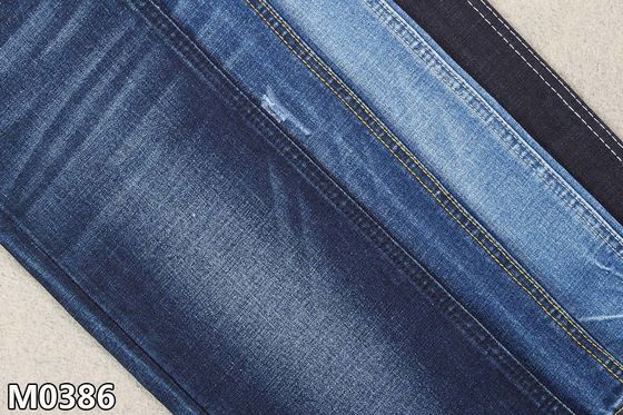 Good price 10.5oz Cotton Polyester Spandex Denim Fabric Warp Slub Jeans Material online