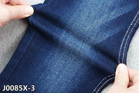 Good price 9.4 Oz Middle Weight TR Denim Twill Fabric Slub Effect In Warp Direction Blue Cyan online