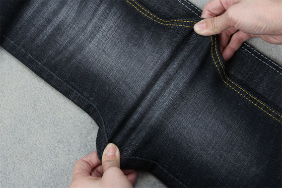 Good price Sanforizing Crosshatch Denim Fabric Slub Full Stretch 160cm 10.3 Once Black online