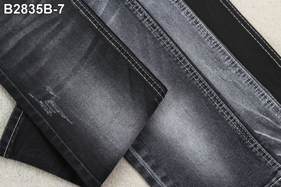 Good price 62/63” Light Slub Black Denim Jeans Fabric 10.5oz For Garment online